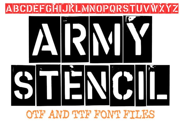 Army Stencil Font for Handmade Products and Shop Branding