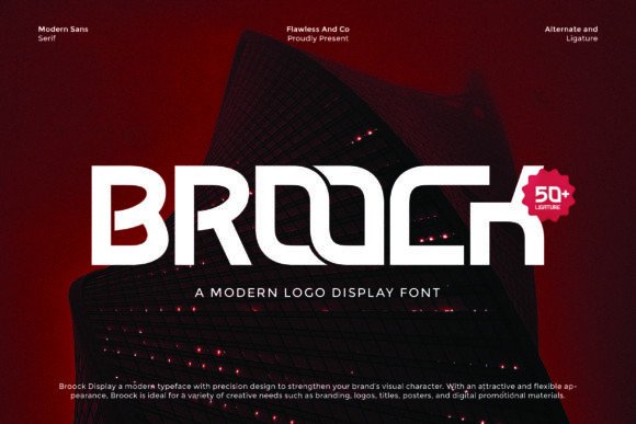 Broock Display Font for Editorial Design and Brand Identity