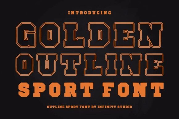 Golden Outline: A Sport Outline College Font for Digital Branding and Web Headers