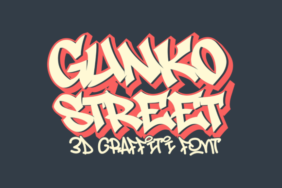 Gunkostreet Regular: Bold 3D Graffiti for Handmade Goods