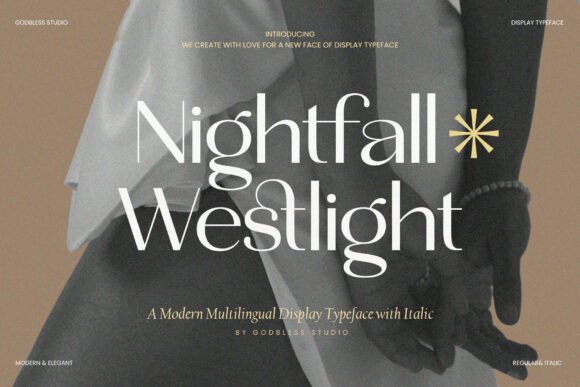 Nightfallwestlight Regular: A Modern Display Font for Editorial Design