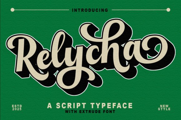 Relycha Typeface: Bold Script for Editorial Design